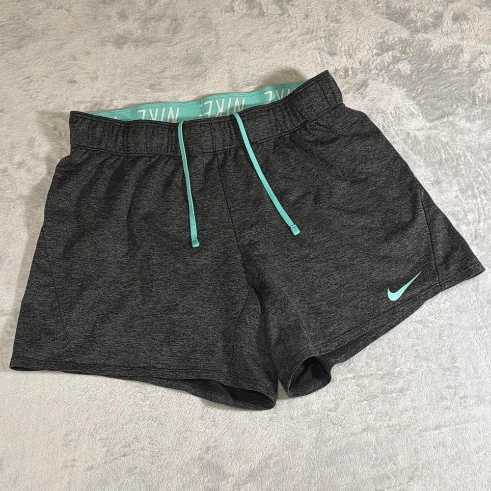 Vintage Nike Dri-FIT Athletic Shorts | Charcoal Gray & Mint | Small